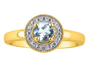 Rylos 14K Yellow Gold Halo Ring with Round 4MM Gemstone & Diamonds  Exquisite Color Stone Birthstone Jewelry for Women  Available in Sizes 5-10