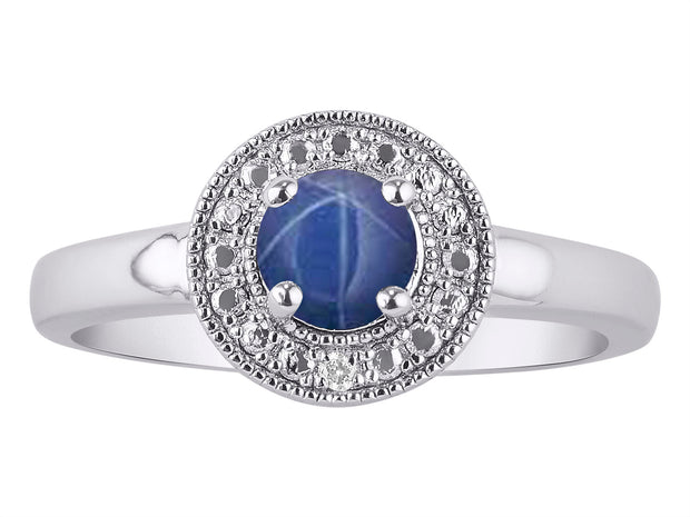 Rylos Halo Ring with Round 4MM Gemstone & Diamonds  Elegant Birthstone Jewelry for Women in Sterling Silver  Available in Sizes 5-10