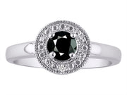 Rylos 14K White Gold Halo Ring with Round 4MM Gemstone & Diamonds  Exquisite Color Stone Birthstone Jewelry for Women  Available in Sizes 5-10