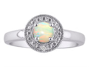 Rylos Halo Ring with Round 4MM Gemstone & Diamonds  Elegant Birthstone Jewelry for Women in Sterling Silver  Available in Sizes 5-10