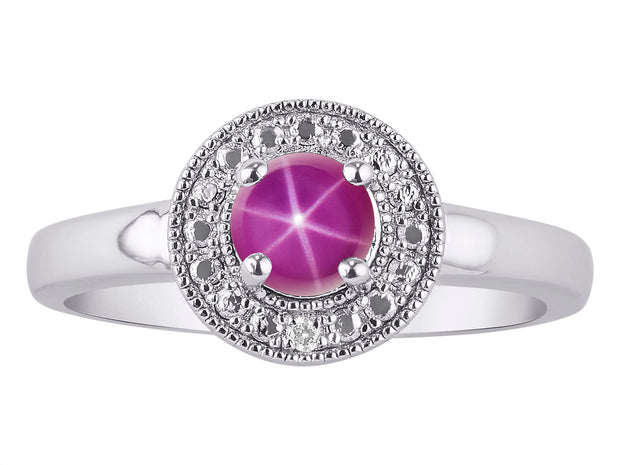 Rylos Halo Ring with Round 4MM Gemstone & Diamonds  Elegant Birthstone Jewelry for Women in Sterling Silver  Available in Sizes 5-10