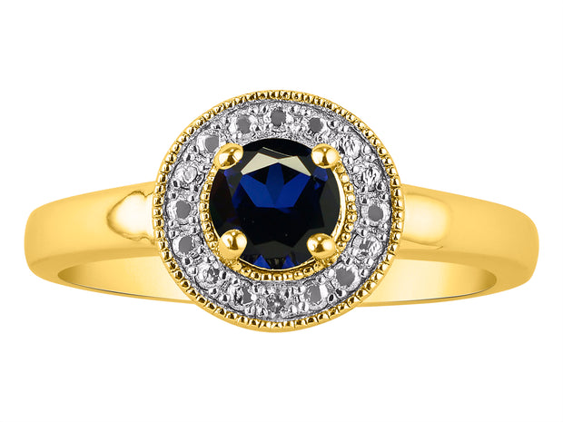 Rylos 14K Yellow Gold Halo Ring with Round 4MM Gemstone & Diamonds  Exquisite Color Stone Birthstone Jewelry for Women  Available in Sizes 5-10