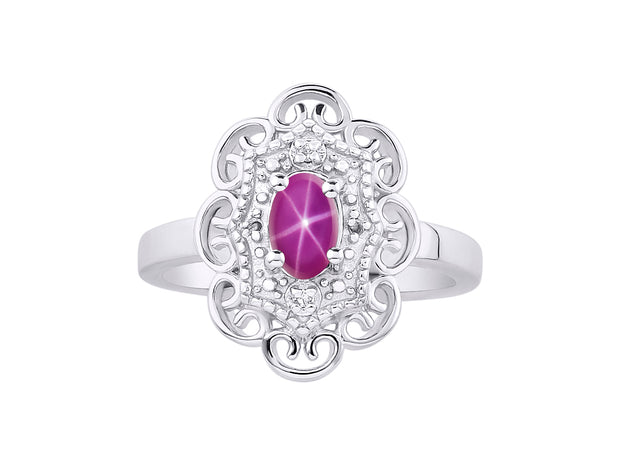 Rylos 14K White Gold Floral Designer Ring with 6X4MM Oval Gemstone & Sparkling Diamonds - Birthstone Jewelry for Women - Available in Sizes 5 to 10 Embrace Elegance!