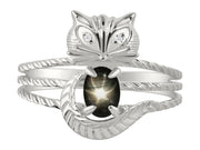 Rylos CAT Ring: 7X5MM Oval Gemstone & Diamonds - Sterling Silver Birthstone Jewelry for Women - Sizes 5-13 Available.