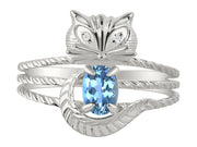 Rylos CAT Ring: 7X5MM Oval Gemstone & Diamonds - Sterling Silver Birthstone Jewelry for Women - Sizes 5-13 Available.