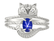 Rylos CAT Ring: 7X5MM Oval Gemstone & Diamonds - Sterling Silver Birthstone Jewelry for Women - Sizes 5-13 Available.