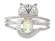 Rylos CAT Ring: 7X5MM Oval Gemstone & Diamonds - Sterling Silver Birthstone Jewelry for Women - Sizes 5-13 Available.