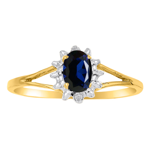 Rylos Halo Ring: Diamond Birthstone with 6X4MM Oval Gemstone - Women's Jewelry in Yellow Gold Plated Silver - Stunning Diamond Ring Sizes 5-10