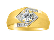 Rylos Men's Rings 14K Yellow Gold Ring: 6X4MM Oval Shape Gemstone & Sparkling Diamonds - Color Stone Birthstone Rings for Men in Gold, Available in Sizes 8-13