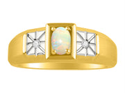 Rylos Men's Classic 14K Yellow Gold Designer Ring: 6X4MM Oval Gemstone & Sparkling Diamond Accent - Birthstone Rings for Men - Available in Sizes 8-13.