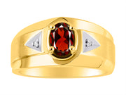 Rylos Men's Rings 14K Yellow Gold Classic 7X5MM Oval Gemstone & Sparkling Diamond Designer Ring - Color Stone Birthstone Rings, Sizes 8-13. Elevate Your Style with Timeless Sophistication!