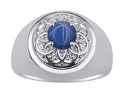 Rylos Men's Designer Gypsy Ring with 7MM Round Gemstone & Diamond  Birthstone Rings in Sizes 8-13 in Sterling Silver