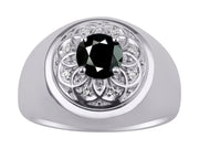 Rylos Men's Designer Gypsy Ring with 7MM Round Gemstone & Diamond  Birthstone Rings in Sizes 8-13 in Sterling Silver