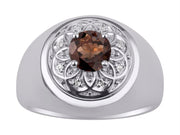 Rylos Men's Designer Gypsy Ring with 7MM Round Gemstone & Diamond  Birthstone Rings in Sizes 8-13 in Sterling Silver