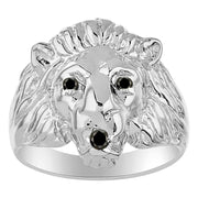 Rylos Lion Head Ring Gemstones in Eyes & Mouth - #1 in Men's Jewelry; Conversation Starter Sizes 6-13 set in Sterling Silver