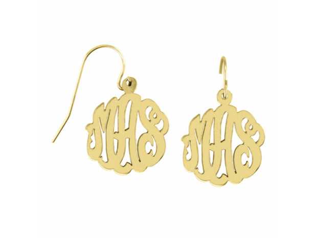 RYLOS Earrings  For Women  Jewelry For Women & Men 925 Yellow Gold Plated Silver or Sterling Silver Monogram Earring Personalized 15mm  Special Order, Made to Order Earring