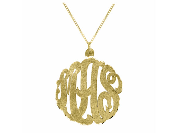 RYLOS Necklaces  For Women Gold Necklaces for Women & Men 925 Sterling Silver or Yellow Gold Plated Silver Monogram Necklace Personalized 35mm  Special Order, Made to Order Large Necklace