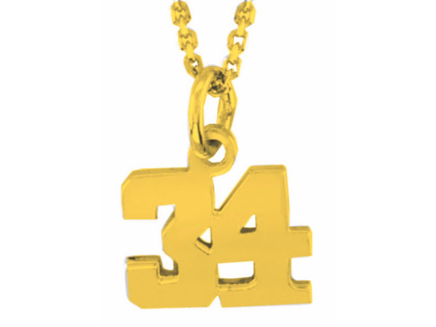 RYLOS Necklaces  For Women Gold Necklaces for Women & Men 925 Sterling Silver or Yellow Gold Plated Silver Personalized Number Necklace 10mm  Special Order, Made to Order Necklace 