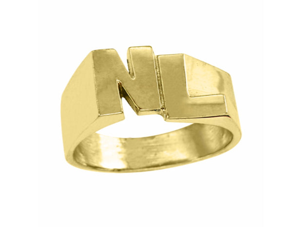 RYLOS Rings  For Women  Jewelry For Women & Men 925 Sterling Silver or Yellow Gold Plated Silver Personalized Initial Ring - Name Ring Unisex Block Style 6mm  Special Order, Made to Order Ring 