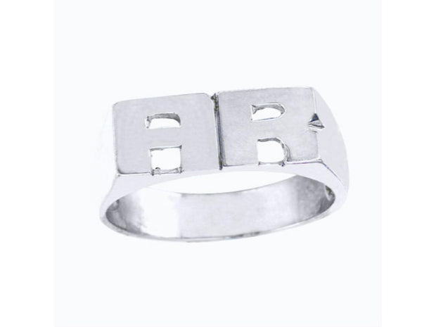 RYLOS Rings  For Women  Jewelry For Women & Men 925 Sterling Silver or Yellow Gold Plated Silver Personalized Initial Ring - Name Ring Unisex Block Style 6mm  Special Order, Made to Order Ring 