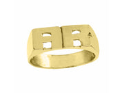 RYLOS Rings  For Women  Jewelry For Women & Men  14K Yellow Gold or White Gold Personalized Initial Ring - Name Ring Unisex Block Style 6mm Special Order, Made to Order Ring 