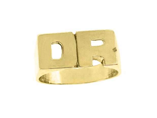 RYLOS Rings  For Women  Jewelry For Women & Men  14K Yellow Gold or White Gold Personalized Initial Ring - Name Ring Unisex Block Style 8mm Special Order, Made to Order Ring 