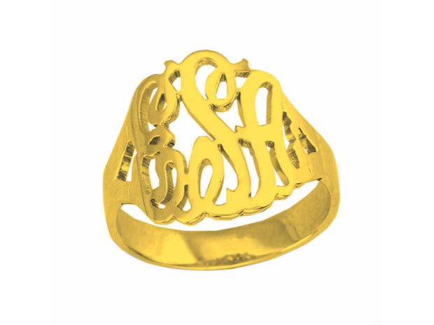 RYLOS Rings  For Women  Jewelry For Women & Men  14K White Gold or Yellow Gold Monogram  Personalized Initial Ring - Name Ring 16mm Special Order, Made to Order Ring 