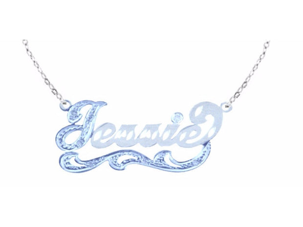 RYLOS Necklaces  For Women Gold Necklaces for Women & Men  14K Yellow Gold or White Gold Personalized 13MM Nameplate Necklace Genuine Diamond Special Order, Made to Order With 18 inch chain. Necklace 