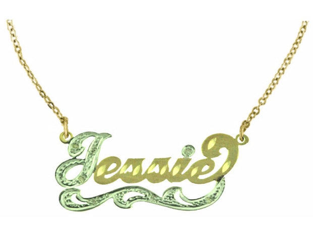 RYLOS Necklaces  For Women Gold Necklaces for Women & Men  14K Yellow Gold or White Gold Personalized 13MM Nameplate Necklace Genuine Diamond Special Order, Made to Order With 18 inch chain. Necklace 