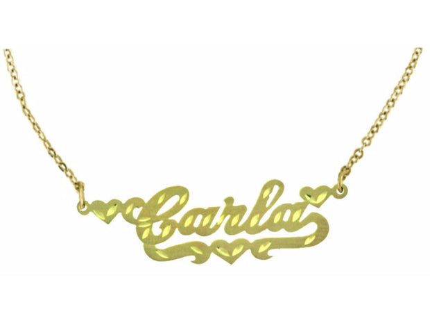 RYLOS Necklaces  For Women Gold Necklaces for Women & Men  14K Yellow Gold or White Gold Personalized 9MM Nameplate Necklace Diamond Cut Special Order, Made to Order With 18 inch chain. Necklace 