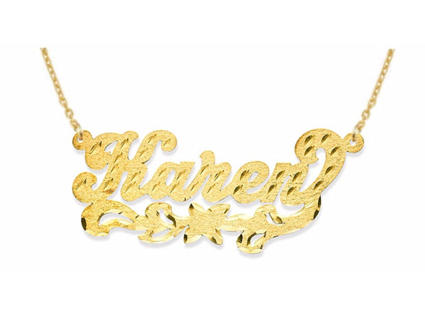 RYLOS Necklaces  For Women Gold Necklaces for Women & Men  14K Yellow Gold or White Gold Personalized Satin Finish Diamond Cut Nameplate Necklace  Special Order, Made to Order Necklace 