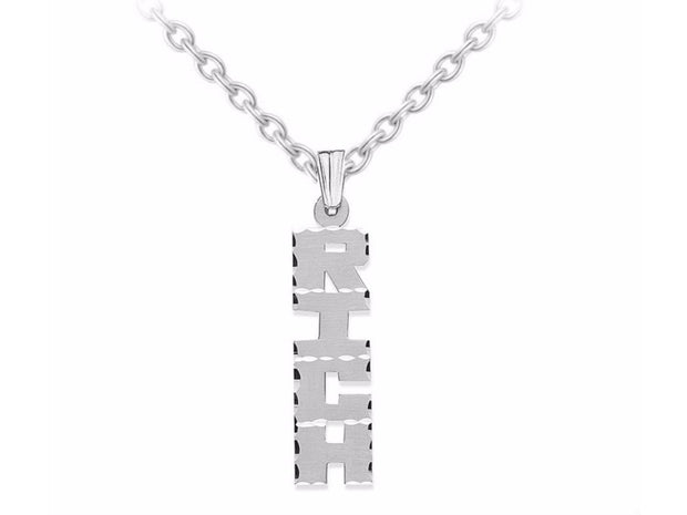 RYLOS Necklaces  For Women Gold Necklaces for Women & Men  Sterling Silver or Yellow Gold Plated Silver Personalized Satin Finish Diamond Cut Edge Nameplate Necklace  Special Order, Made to Order 