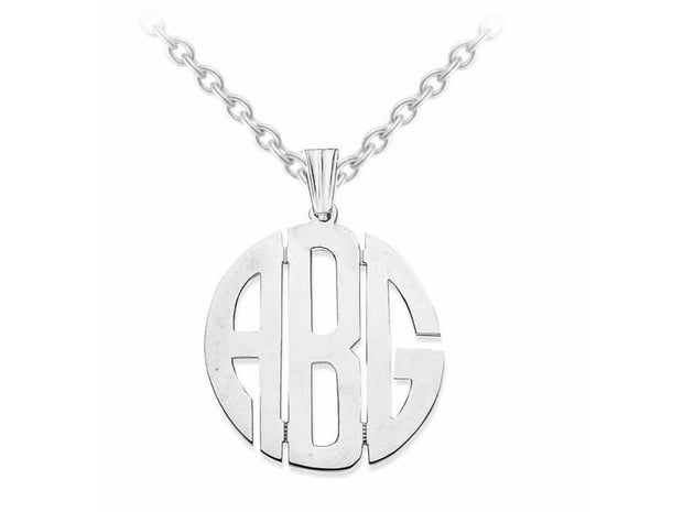 RYLOS Necklaces  For Women Gold Necklaces for Women & Men  14K White Gold or Yellow Gold Personalized  Monogram Initials Nameplate Necklace 20MM  Special Order, Made to Order Necklace 