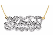 RYLOS Necklaces  For Women Gold Necklaces for Women & Men 925 Sterling Silver or Yellow Gold Plated Silver Personalized All Diamond Nameplate Necklace  Special Order, Made to Order Necklace 