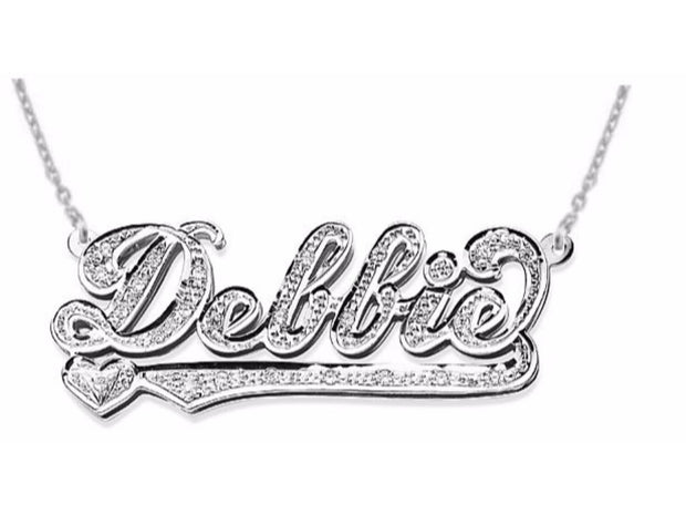 RYLOS Necklaces  For Women Gold Necklaces for Women & Men  14K White Gold or Yellow Gold Personalized 0.15 Carat Diamond Nameplate Necklace  Special Order, Made to Order Necklace 