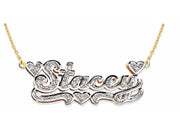 RYLOS Necklaces  For Women Gold Necklaces for Women & Men 925 Sterling Silver or Yellow Gold Plated Silver Personalized 0.15 Carat Diamond Nameplate Necklace  Special Order, Made to Order Necklace 