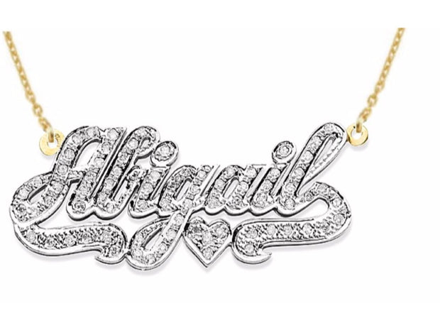 RYLOS Necklaces  For Women Gold Necklaces for Women & Men  14K Yellow Gold or White Gold Personalized 1/4 Carat Diamond Nameplate Necklace  Special Order, Made to Order Necklace 