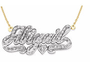 RYLOS Necklaces  For Women Gold Necklaces for Women & Men  14K White Gold or Yellow Gold Personalized 1/4 Carat Diamond Nameplate Necklace  Special Order, Made to Order Necklace 