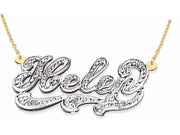 RYLOS Necklaces  For Women Gold Necklaces for Women & Men 925 Sterling Silver or Yellow Gold Plated Silver Personalized 0.15 Carat Diamond Nameplate Necklace  Special Order, Made to Order Necklace 