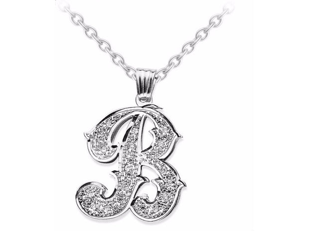 RYLOS Necklaces  For Women Gold Necklaces for Women & Men  Yellow Gold Plated Silver or Sterling Silver Personalized Diamond Initial Necklace Special Order Made to Order  18 inch chain 20x15mm  