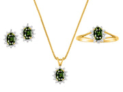 Rylos Women's 14K Yellow Gold Birthstone Set: Ring, Earring & Pendant Necklace. Gemstone & Diamonds, 6X4MM Birthstone. Perfectly Matching Friendship Gold Jewelry. Sizes 5-10