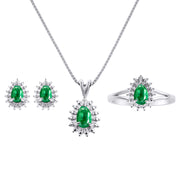 Rylos Women's 14K White Gold Birthstone Set: Ring, Earring & Pendant Necklace. Gemstone & Diamonds, Pear Tear Drop Shape 6X4MM Birthstone. Perfectly Matching Gold Jewelry. Sizes 5-10.